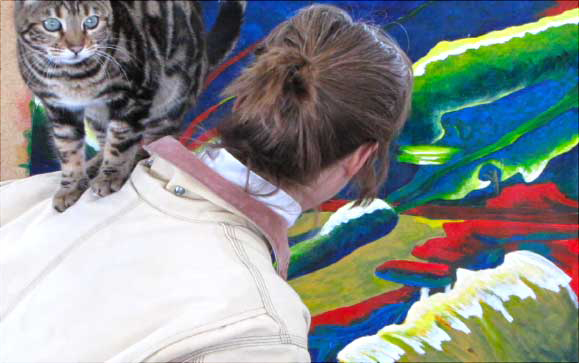 Princeska helping me paint